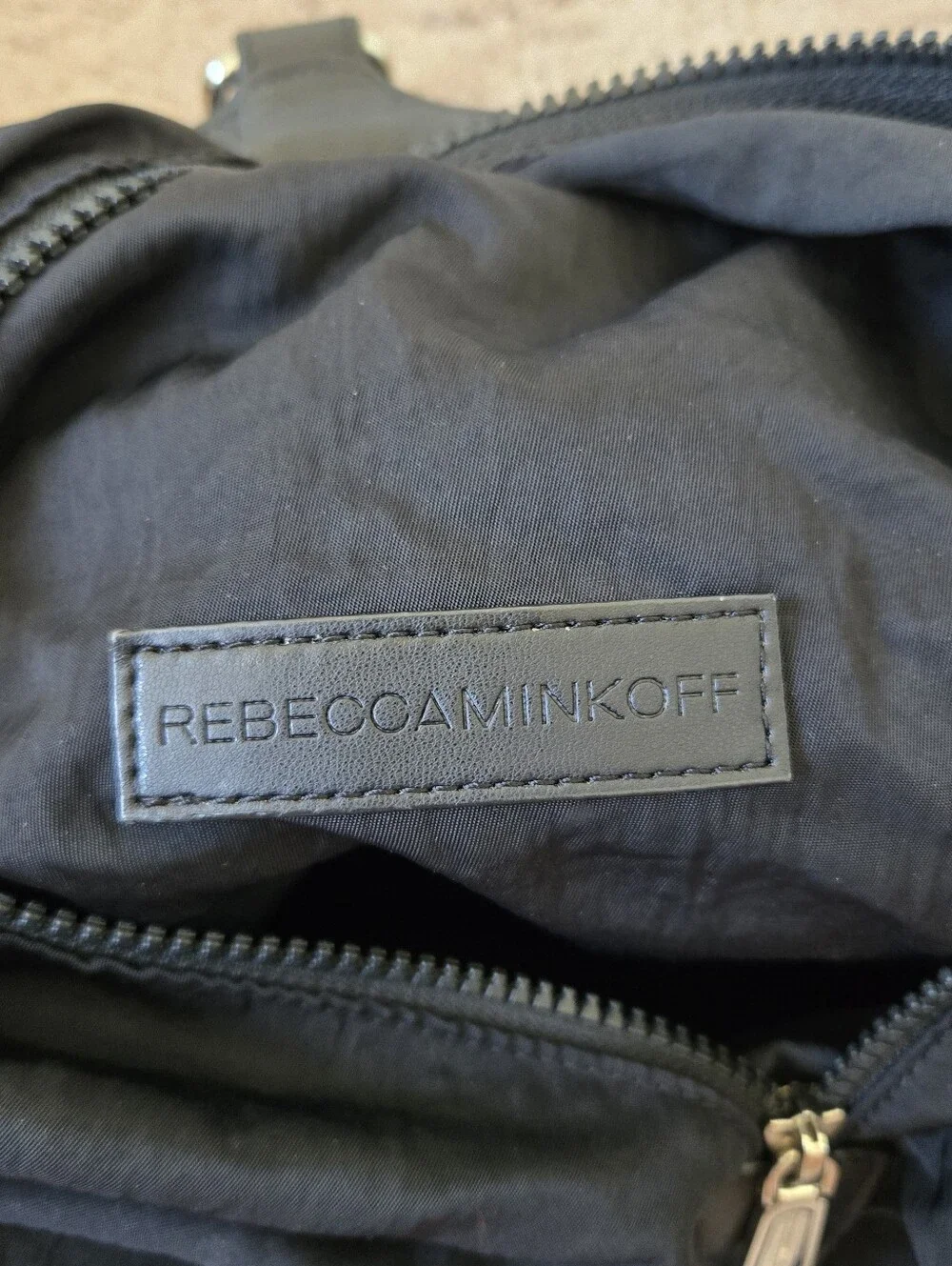 Rebecca‎ Minkoff Julian Black  Nylon Leather Backpack Silver Hardwear